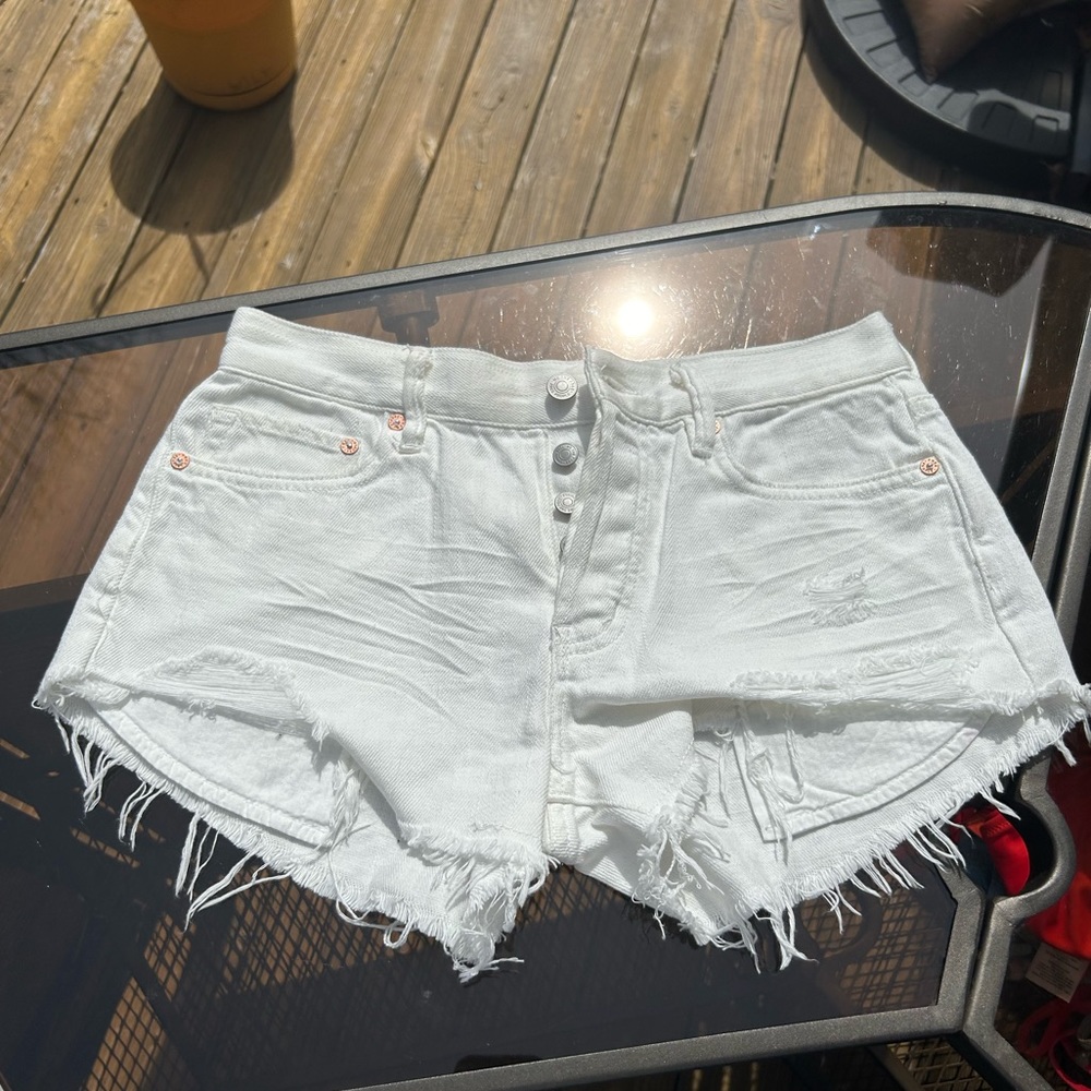Free people white denim shorts